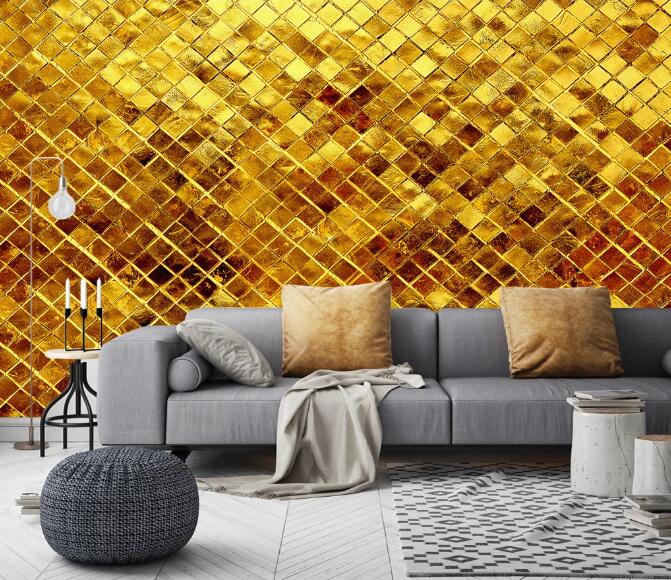 3D Golden Square 390 Wall Murals