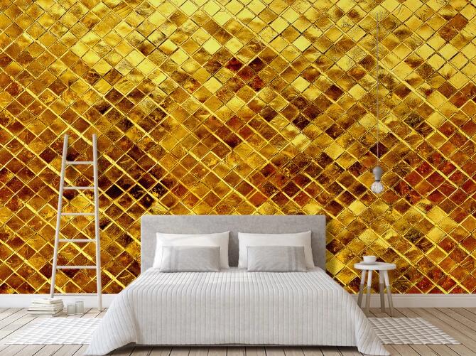 3D Golden Square 390 Wall Murals