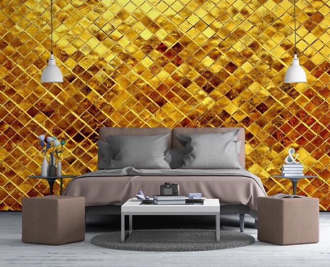 3D Golden Square 390 Wall Murals