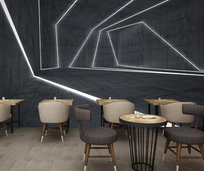 3D Light Lines 374 Wall Murals