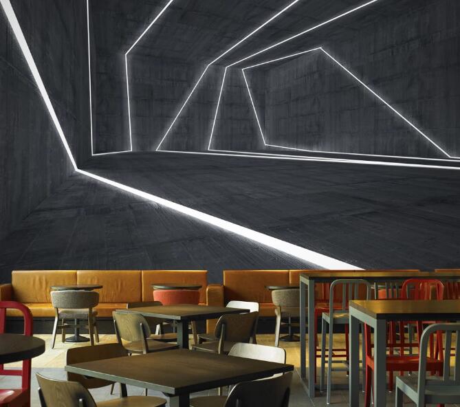 3D Light Lines 374 Wall Murals