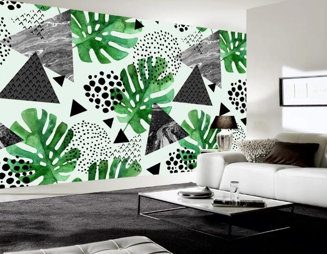 3D Leaf Triangle 369 Wall Murals