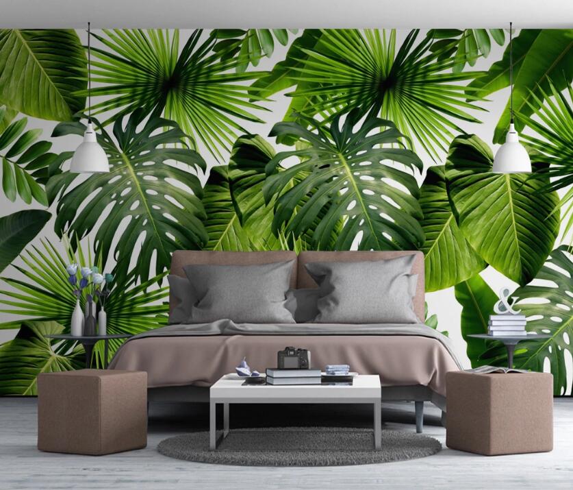 3D Green Broad Leaf 587 Wall Murals