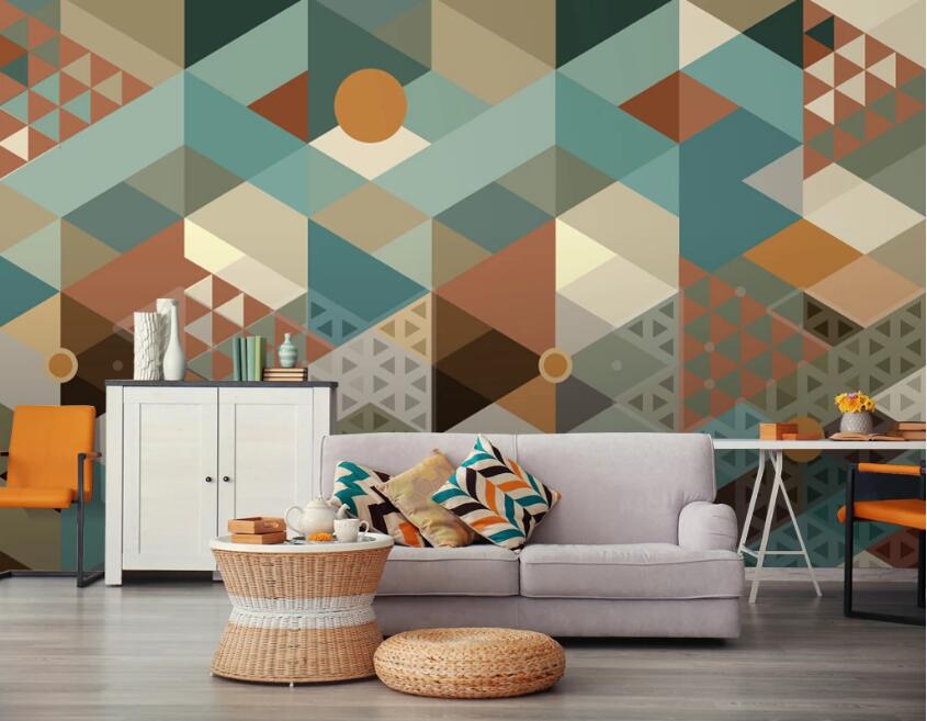 3D Morandi Polygon 586 Wall Murals