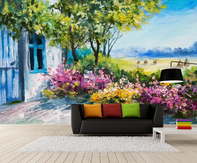 3D Country Cottage 361 Wall Murals