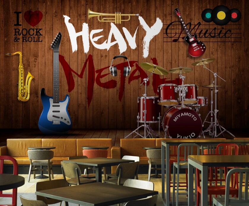 3D Rock Instrument 578 Wall Murals