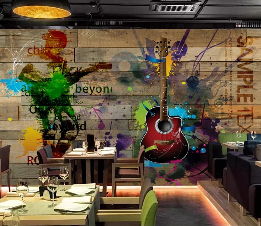 3D Wild Guitar 577 Wall Murals
