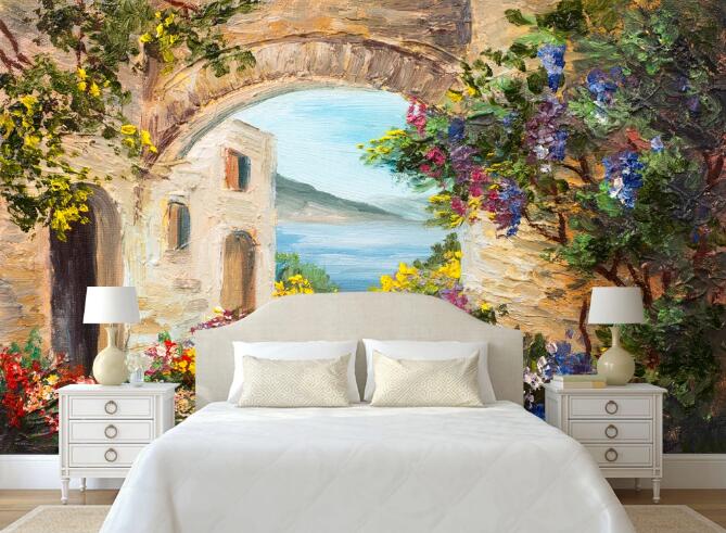 3D Flower Channel 360 Wall Murals