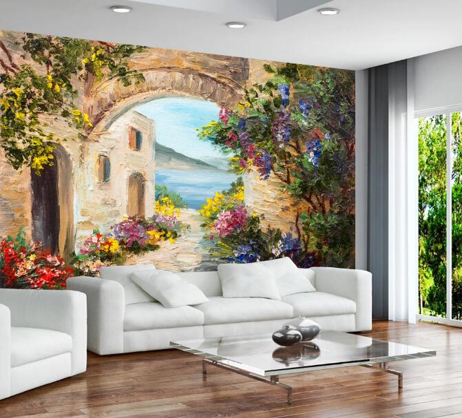 3D Flower Channel 360 Wall Murals