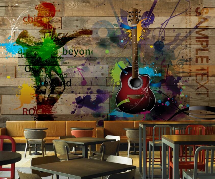 3D Wild Guitar 577 Wall Murals