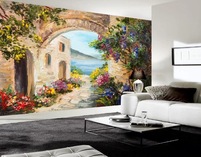 3D Flower Channel 360 Wall Murals