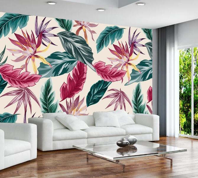 3D Colored Leaves 359 Wall Murals