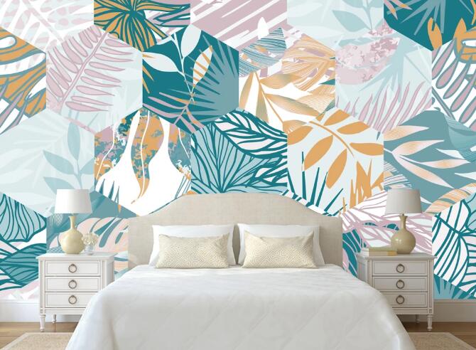 3D Colored Leaves 358 Wall Murals