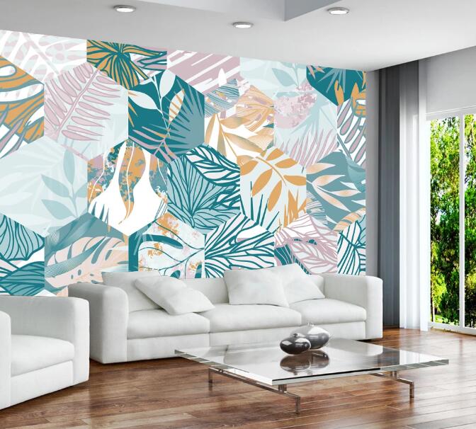 3D Colored Leaves 358 Wall Murals