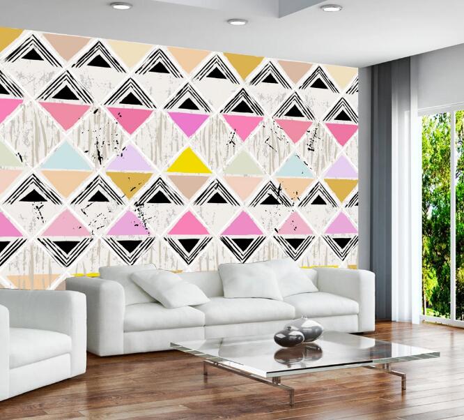 3D Bright Triangle 355 Wall Murals