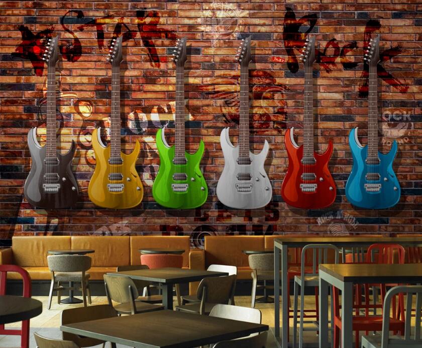 3D Six Guitars 570 Wall Murals