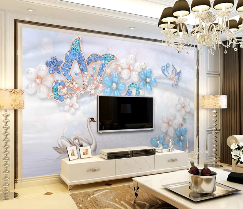3D Crystal Flowers 558 Wall Murals