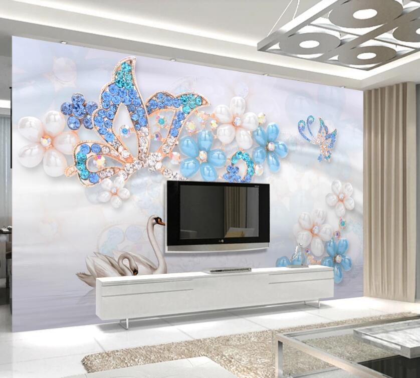 3D Crystal Flowers 558 Wall Murals