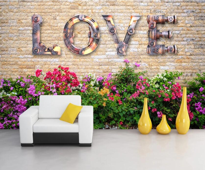 3D Wall Of Love 557 Wall Murals