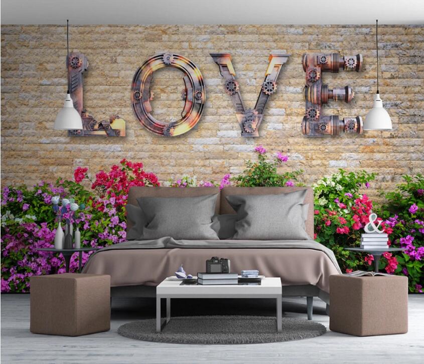 3D Wall Of Love 557 Wall Murals
