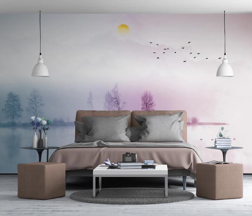 3D Purple Hazy 556 Wall Murals