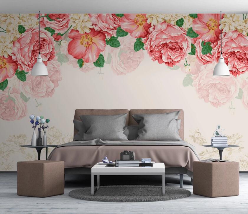 3D Pink Flowers 552 Wall Murals