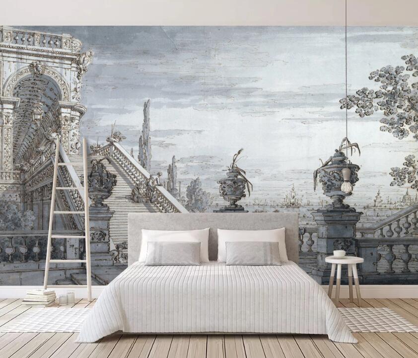 3D Western Style Building 551 Wall Murals