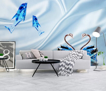 3D Blue Crystal Fish 537 Wall Murals
