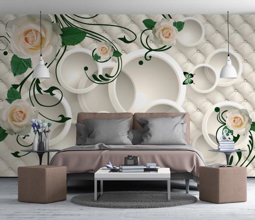 3D Circle Flowers 535 Wall Murals