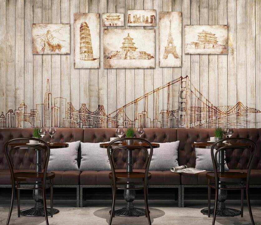 3D Vintage Wood Grain 530 Wall Murals