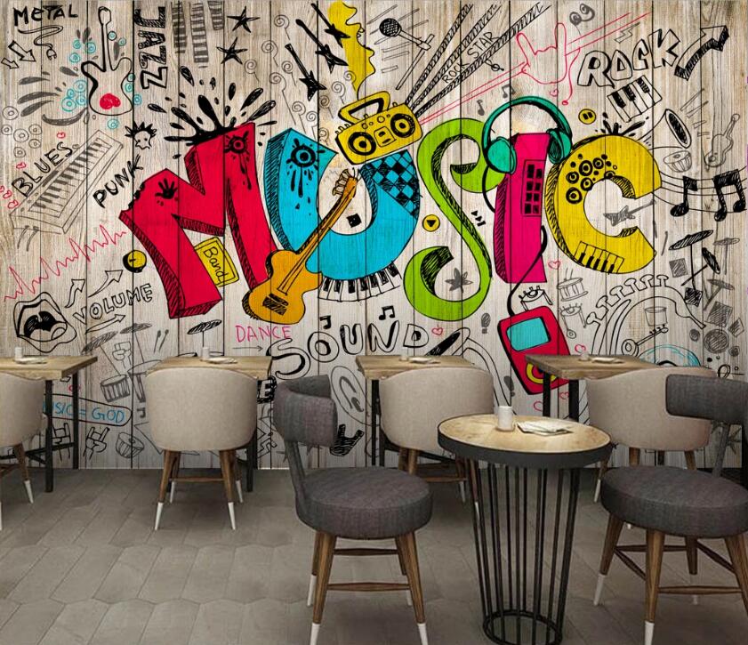 3D Music Doodle 527 Wall Murals