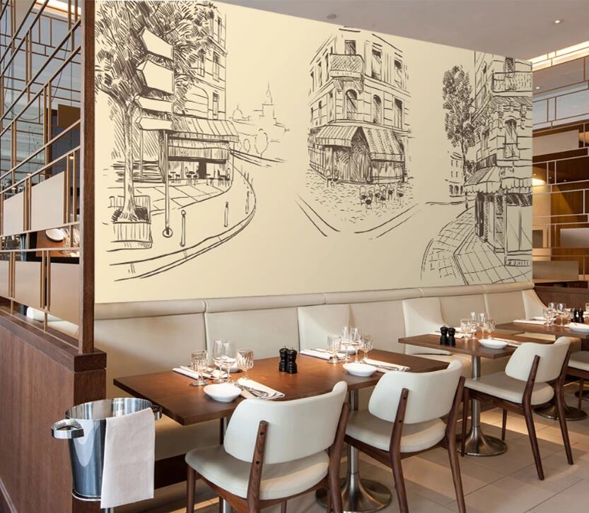 3D Street Outline 520 Wall Murals