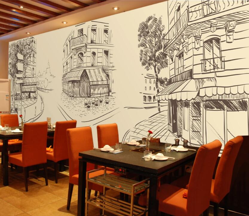 3D Street Outline 520 Wall Murals