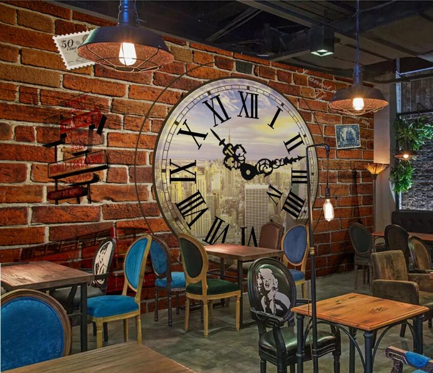 3D Retro Clock 516 Wall Murals