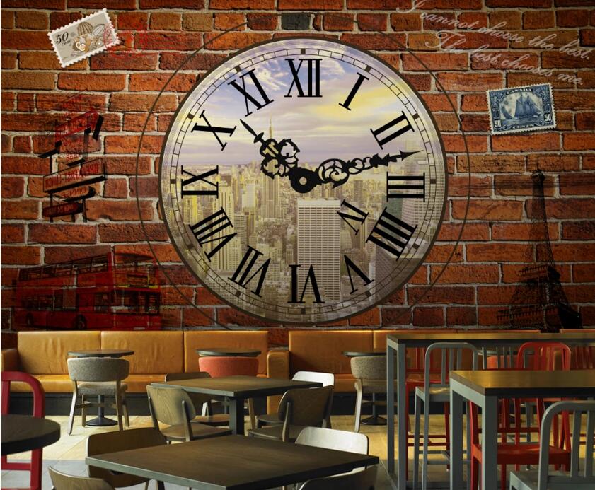 3D Retro Clock 516 Wall Murals