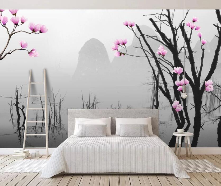 3D Branch Flowers 506 Wall Murals