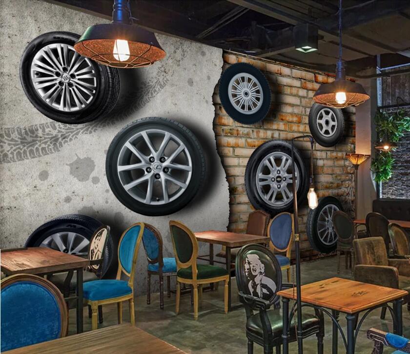 3D Arrange Tires 502 Wall Murals