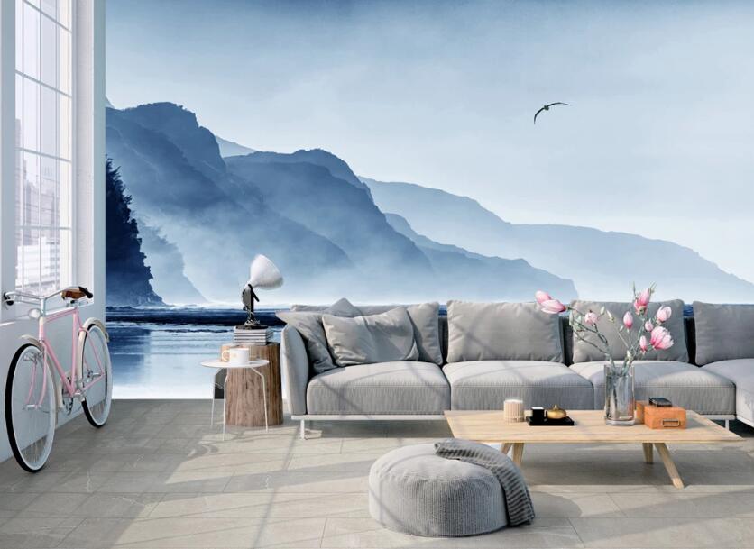 3D Misty Mountains 501 Wall Murals