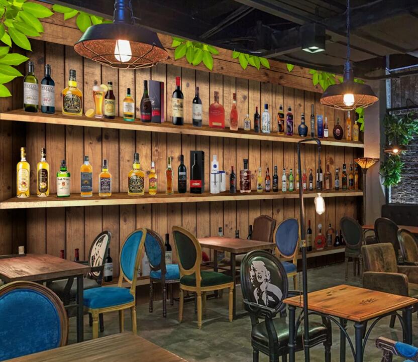 3D Wine Cabinet 500 Wall Murals