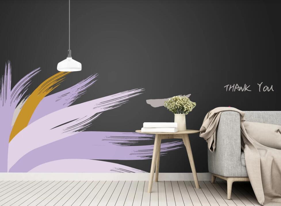 3D Tricolor Feather 487 Wall Murals