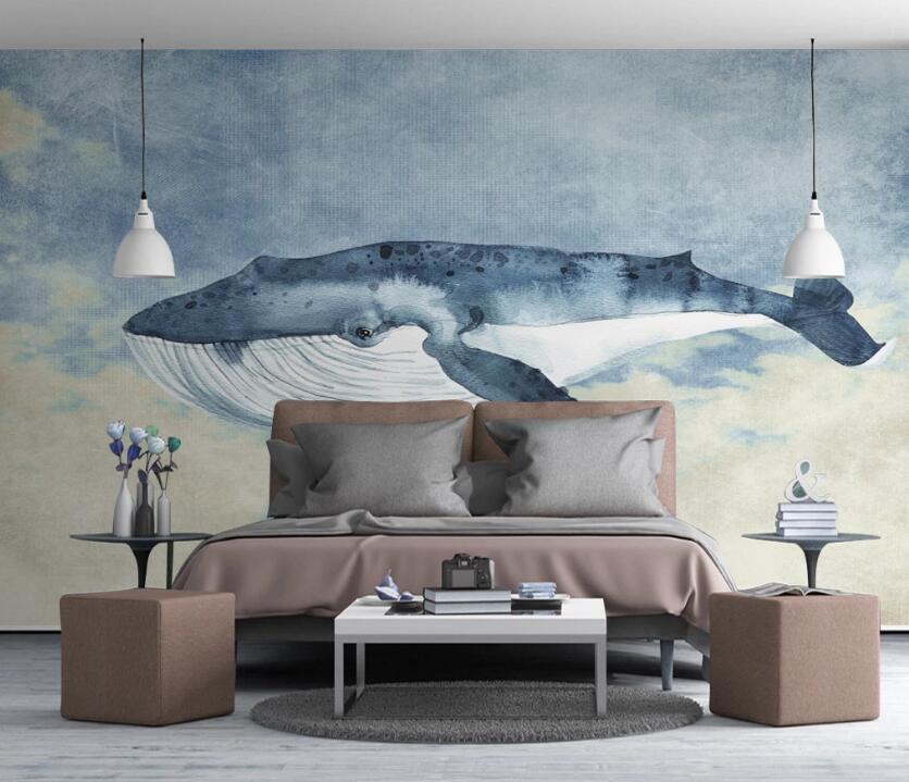 3D Lonely Whale 483 Wall Murals