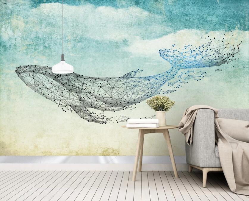 3D Blue Whale 481 Wall Murals