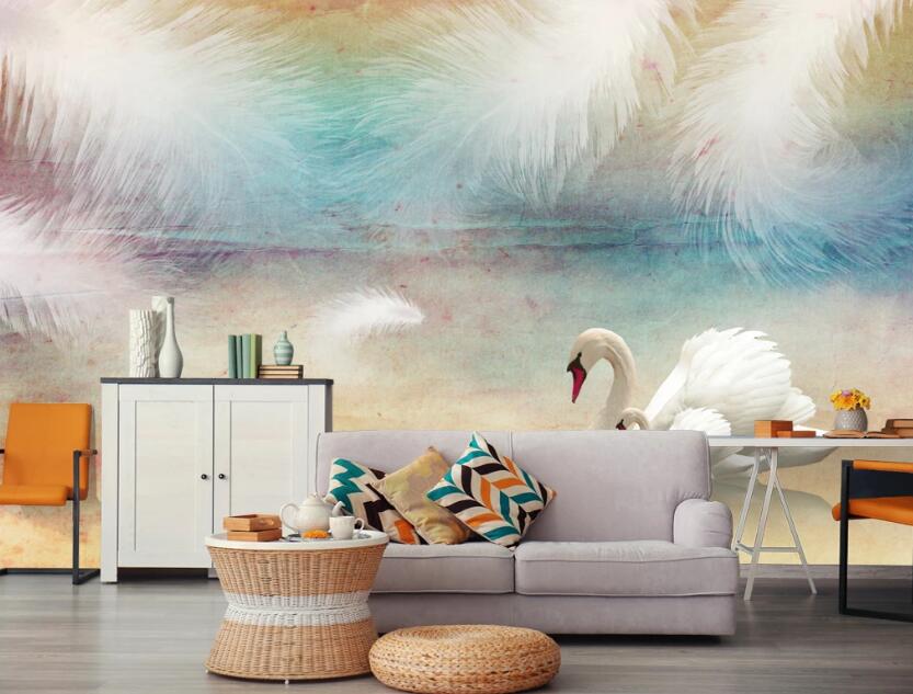 3D Noble Swan 474 Wall Murals