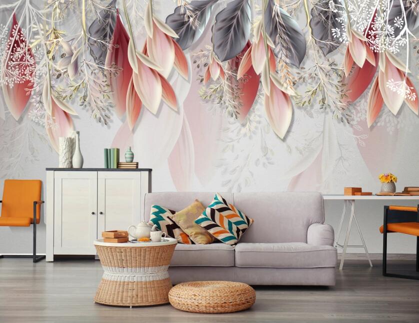 3D Red Flowers 465 Wall Murals