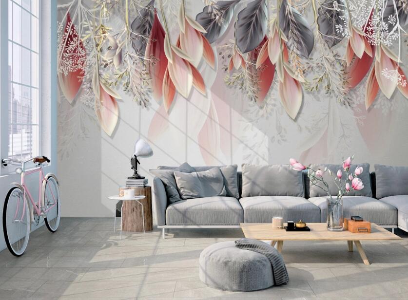 3D Red Flowers 465 Wall Murals