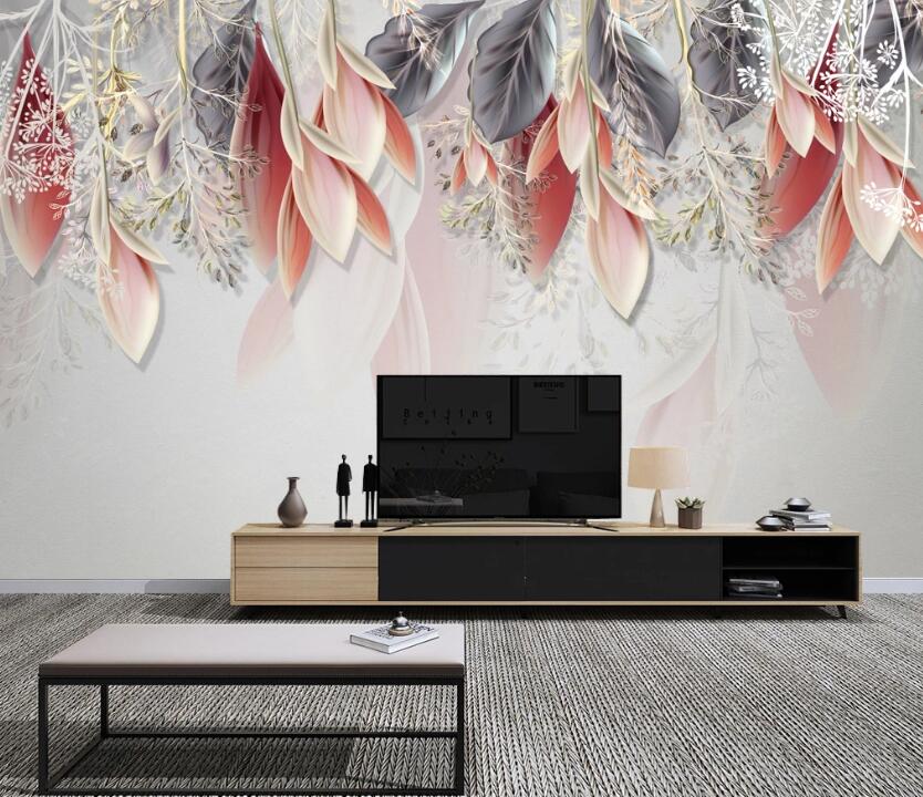 3D Red Flowers 465 Wall Murals