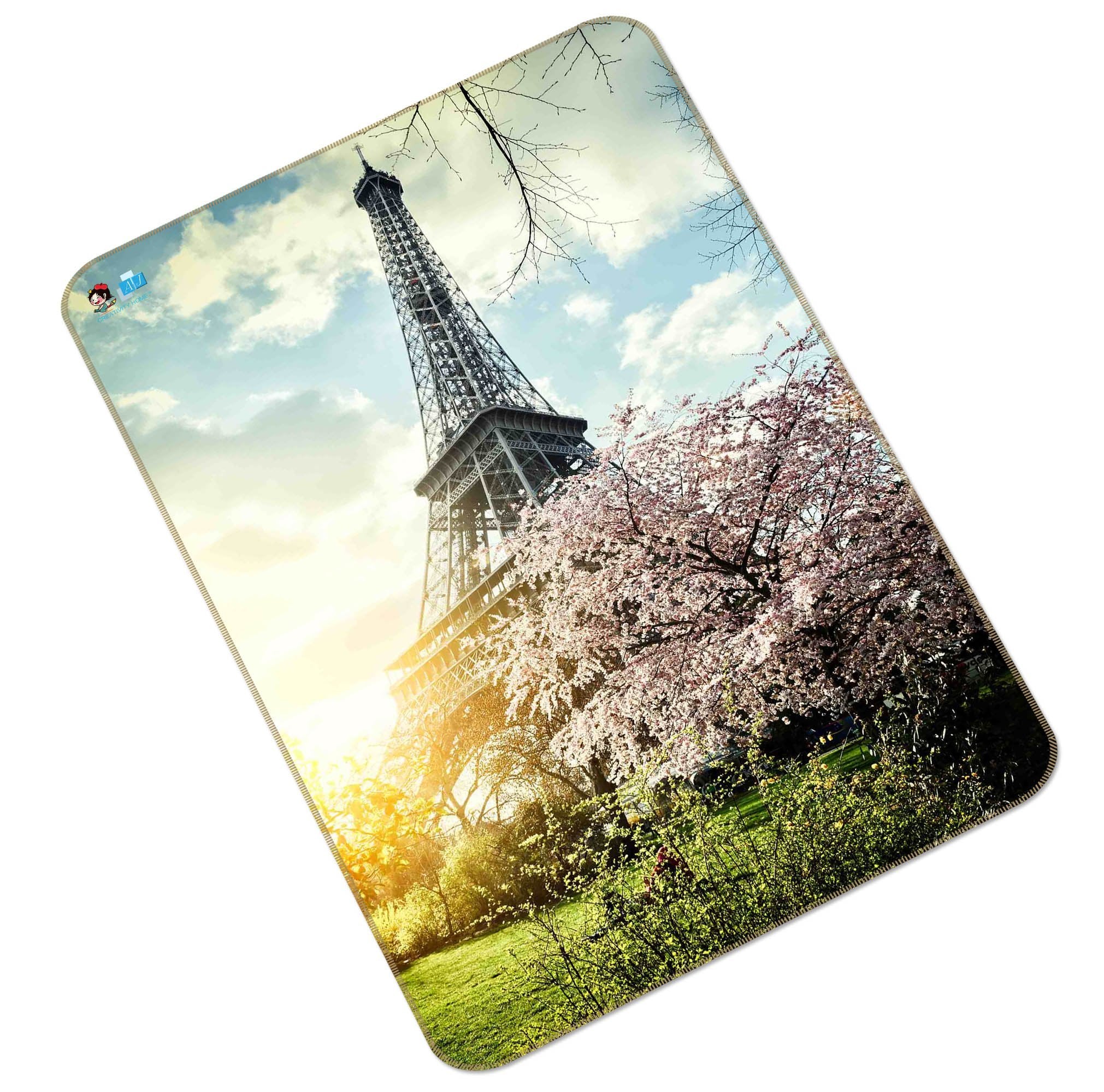 3D Eiffel Tower Flowers 142 Non Slip Rug Mat Mat AJ Creativity Home 