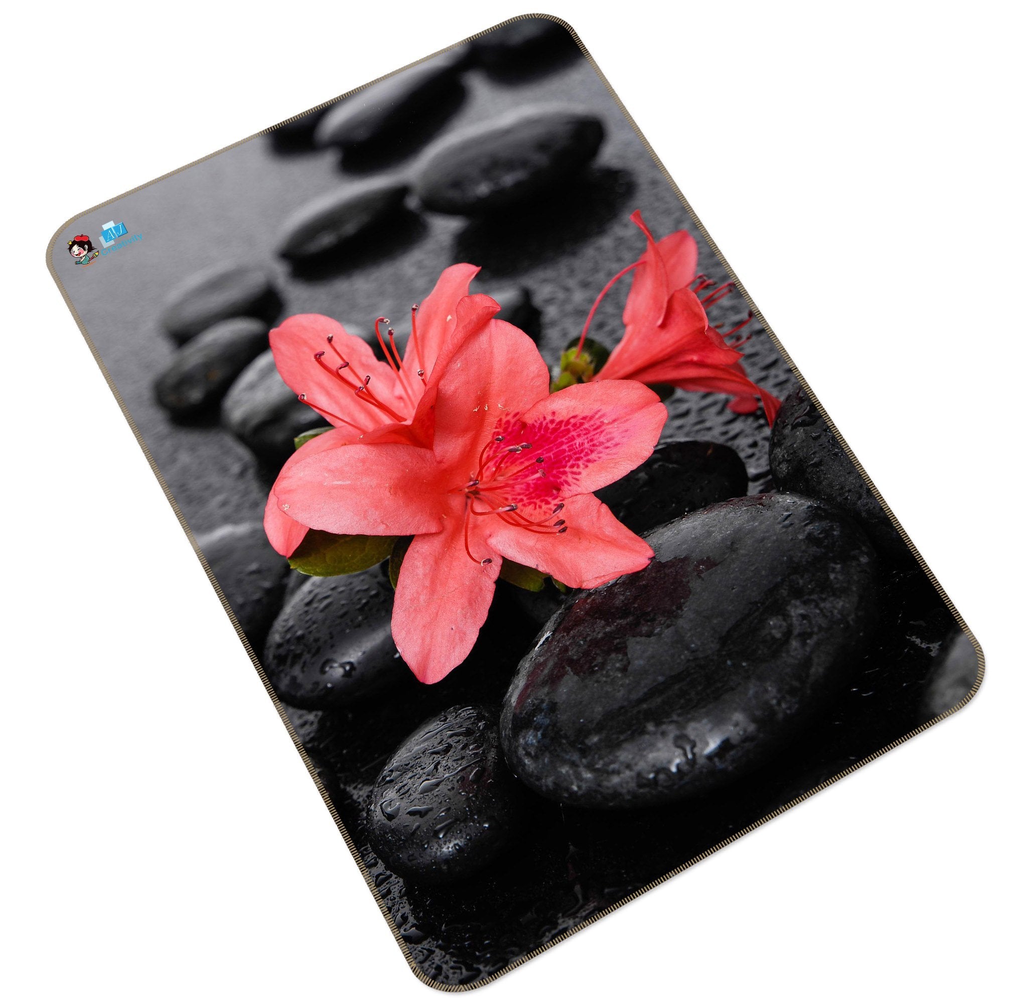 3D Flowers Stones 215 Non Slip Rug Mat Mat AJ Creativity Home 