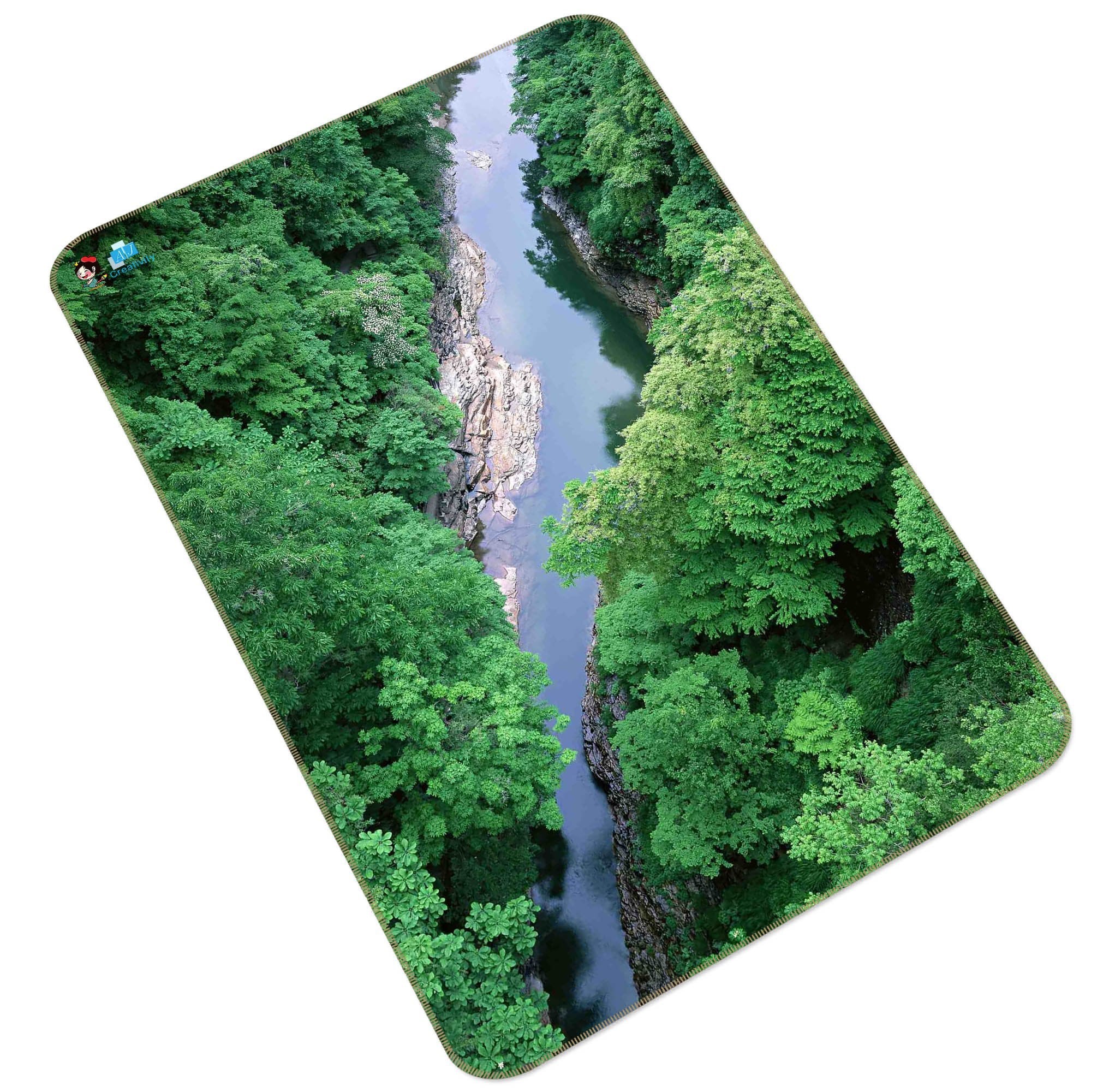 3D Mountain Forest River 195 Non Slip Rug Mat Mat AJ Creativity Home 