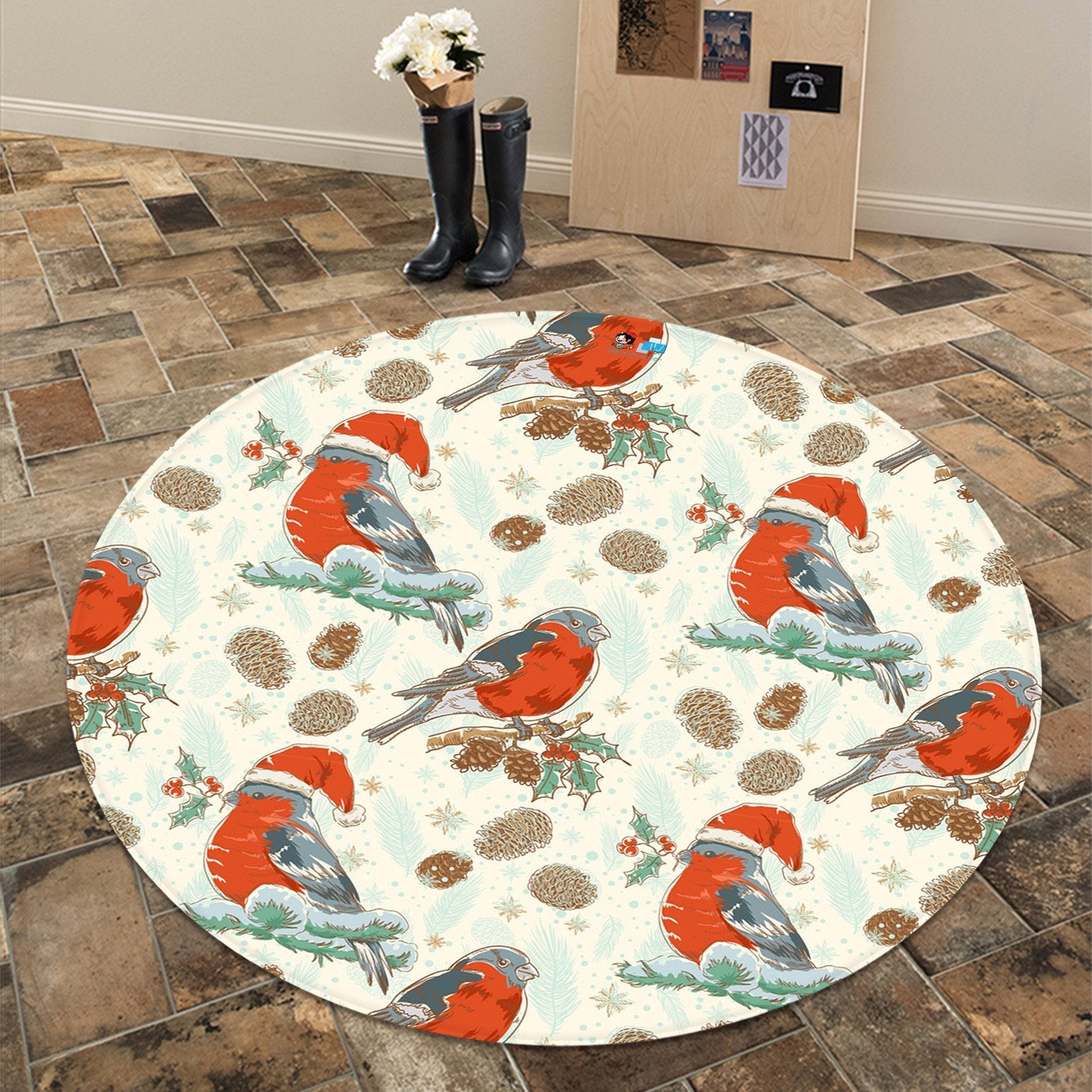 3D Fat Bird 086 Round Non Slip Rug Mat Mat AJ Creativity Home 